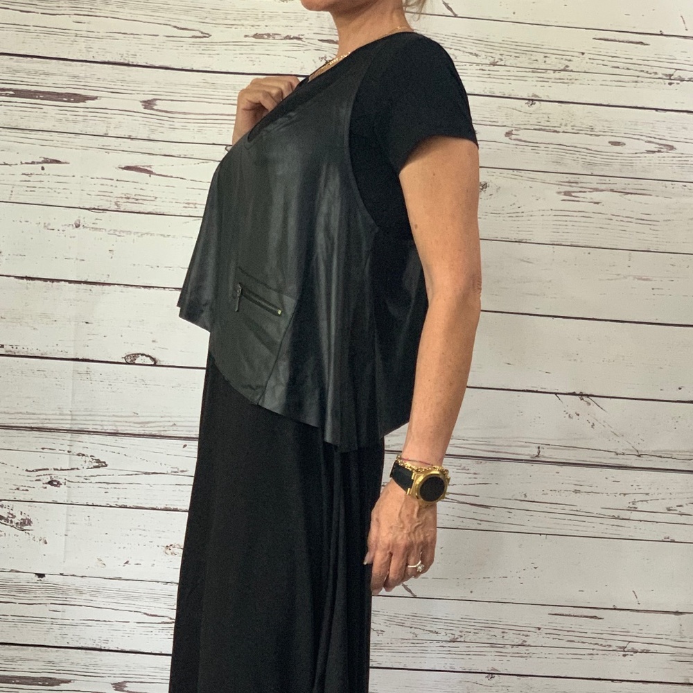NWT dress with leather top
